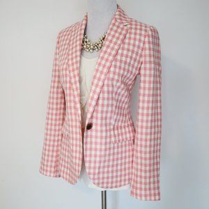 Open to Offers 😊 J. CREW Size 0 Pink White Check Blazer Jacket